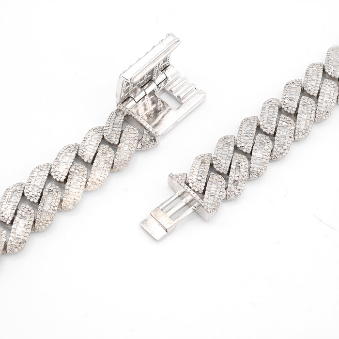 925 Sterling Silver 20.26 CT natural Diamond 13 MM Cuban Link Necklace 22" Men Chain 113.6 g — view 1