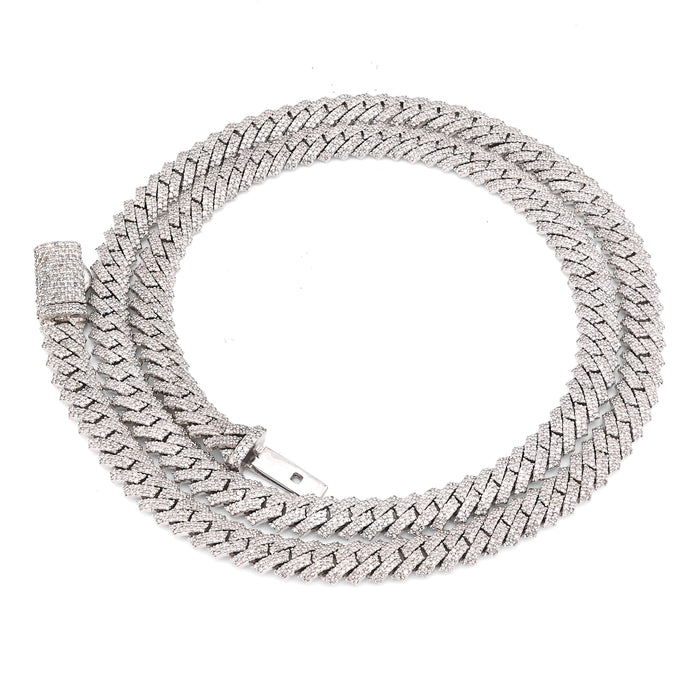 925 Snake Cuban Link 6MM Chain 7.5CT Natural Diamond 21" Men Women Necklace — view 1