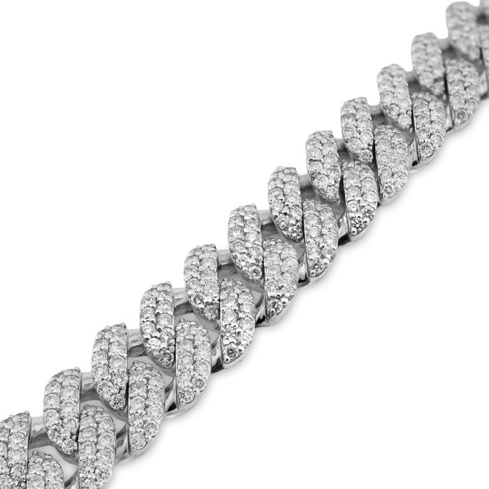 925 SS 9.50 CT Lab Diamond Cuban Link 10mM Chain 42.8g 8" Men Women Bracelet — view 1