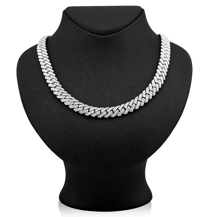 925 27.66CT Lab Diamond 11MM Snake Cuban Chain 21" Men Necklace — view 1