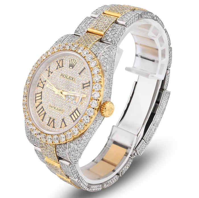 Rolex 41MM DateJust Yellow Gold & SS 19CT Natural Diamond Bussdown Roman Numeral Dial Oyster Band 126333 — view 1