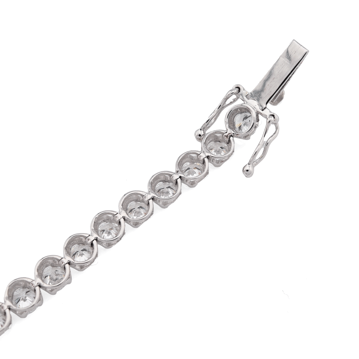 10K White Gold 5CTW Lab Diamond Tennis Bracelet 4MM 7" — view 9