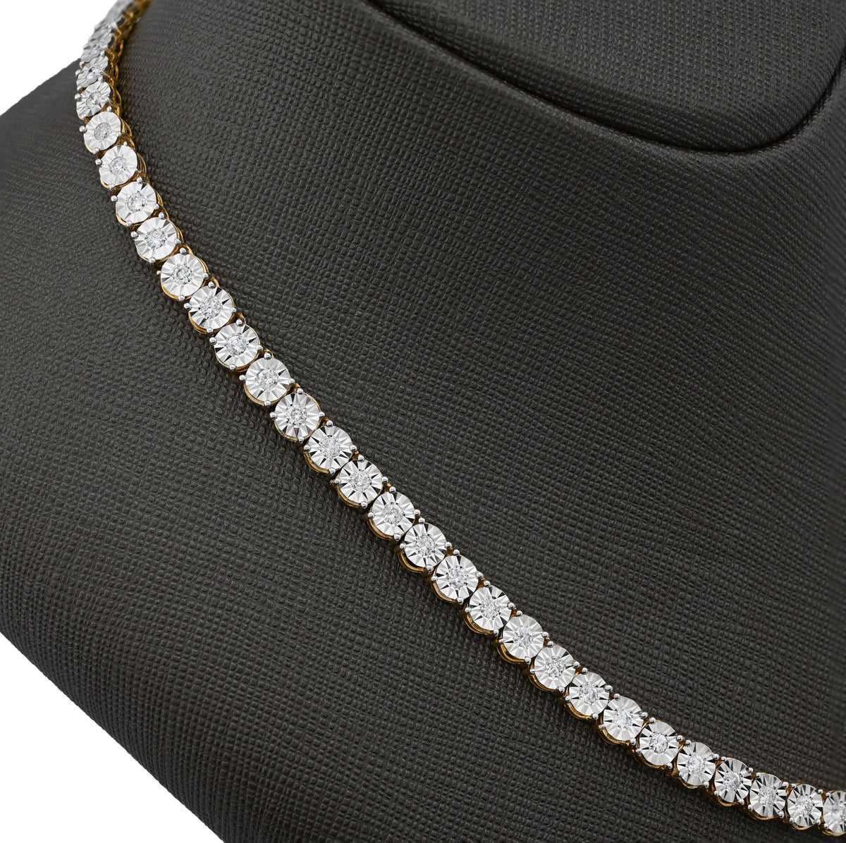 10K yellow Gold 4.94CT Natural Diamond Tennis Chain 5.5MM Necklace 22" — view 7