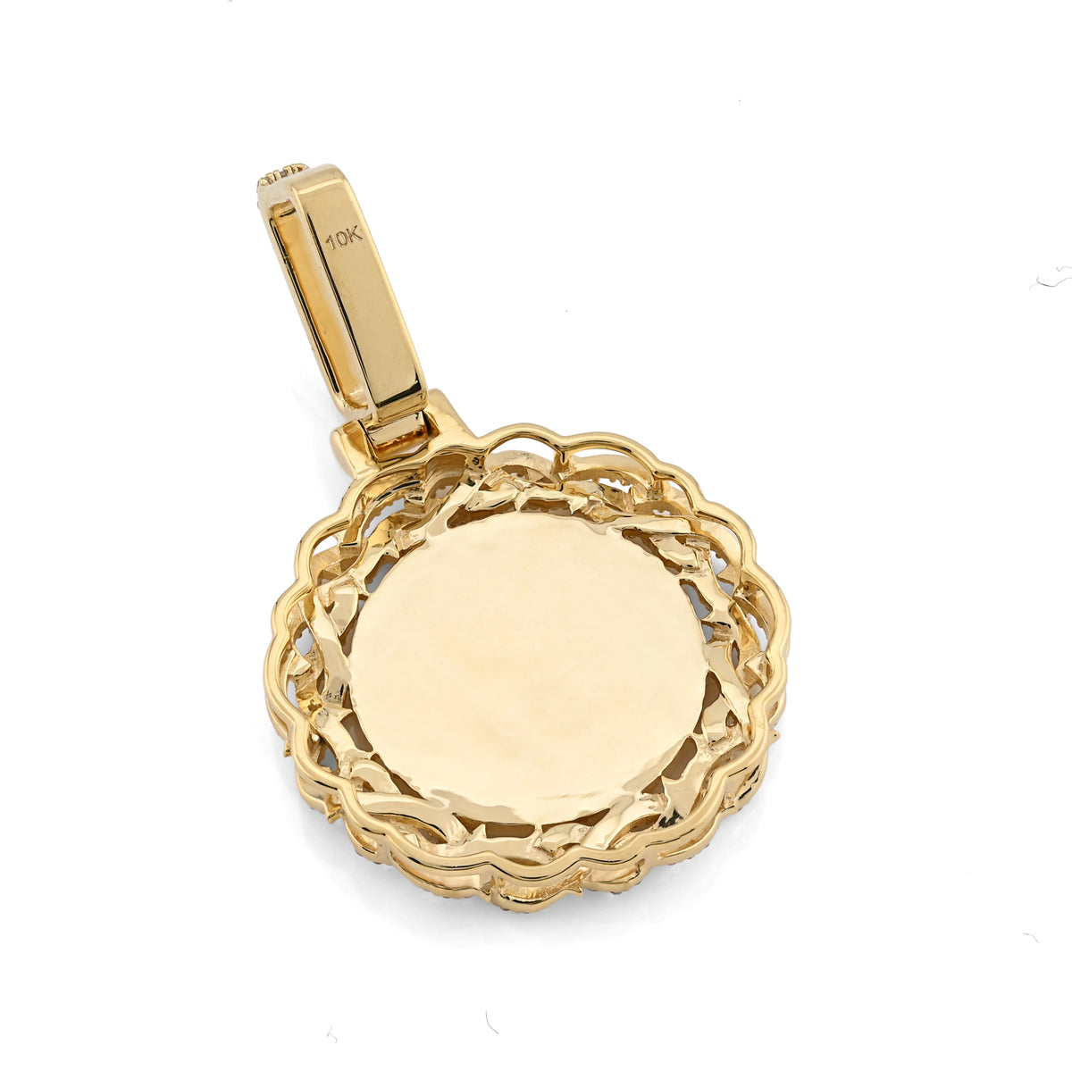 10K yellow Gold 0.50 CT natural Diamond Memory Pendant Picture Men Women Charm — view 8