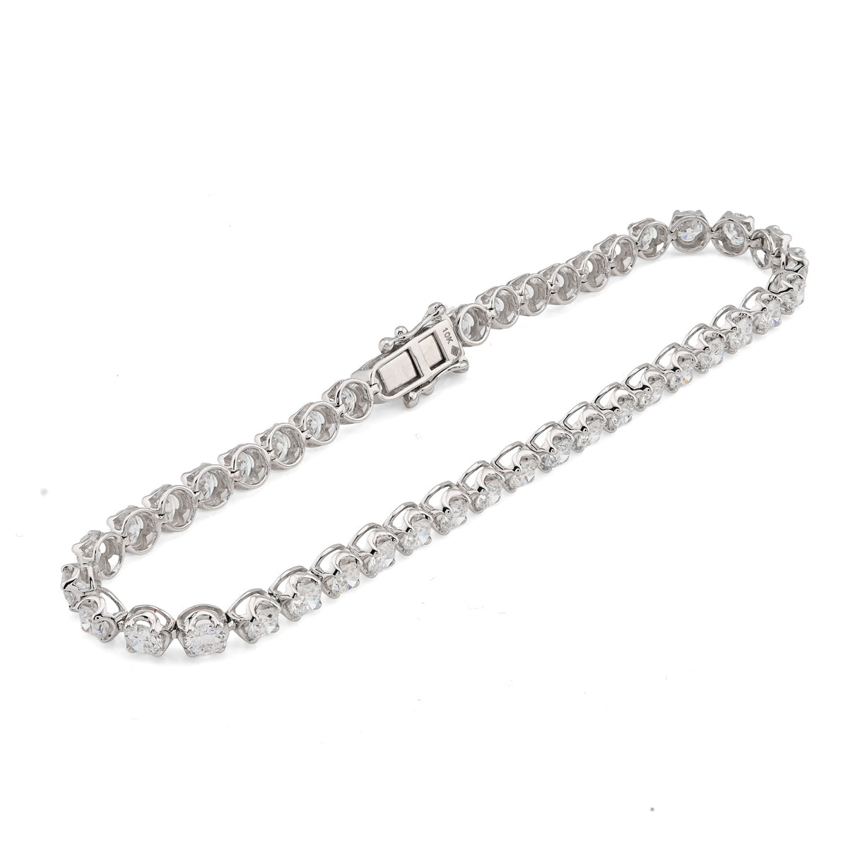 10K White Gold 5CTW Lab Diamond Tennis Bracelet 4MM 7" — view 5