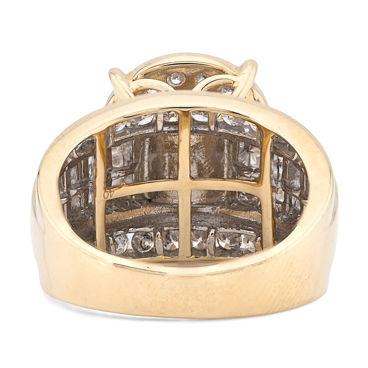 10K Yellow Gold 2 CT Natural Diamond Round/Baguette Natural Diamond Women Wedding Ring  — view 5