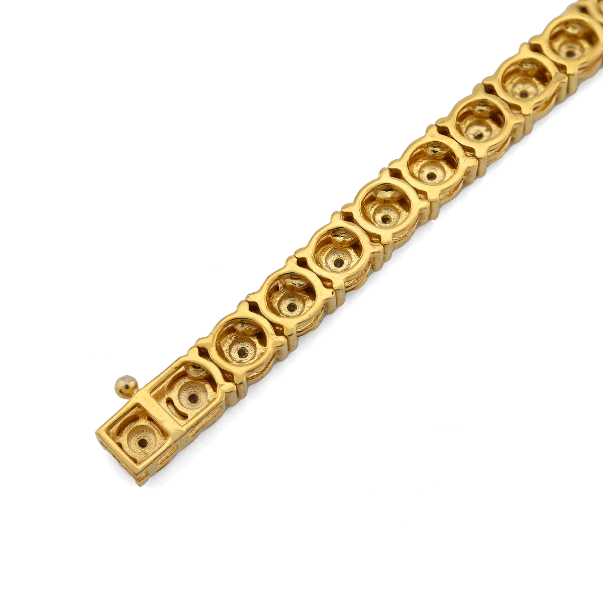 925 Yellow 2CTW Natural Diamond Tennis Chain 4.5MM Necklace 18" Men — view 9