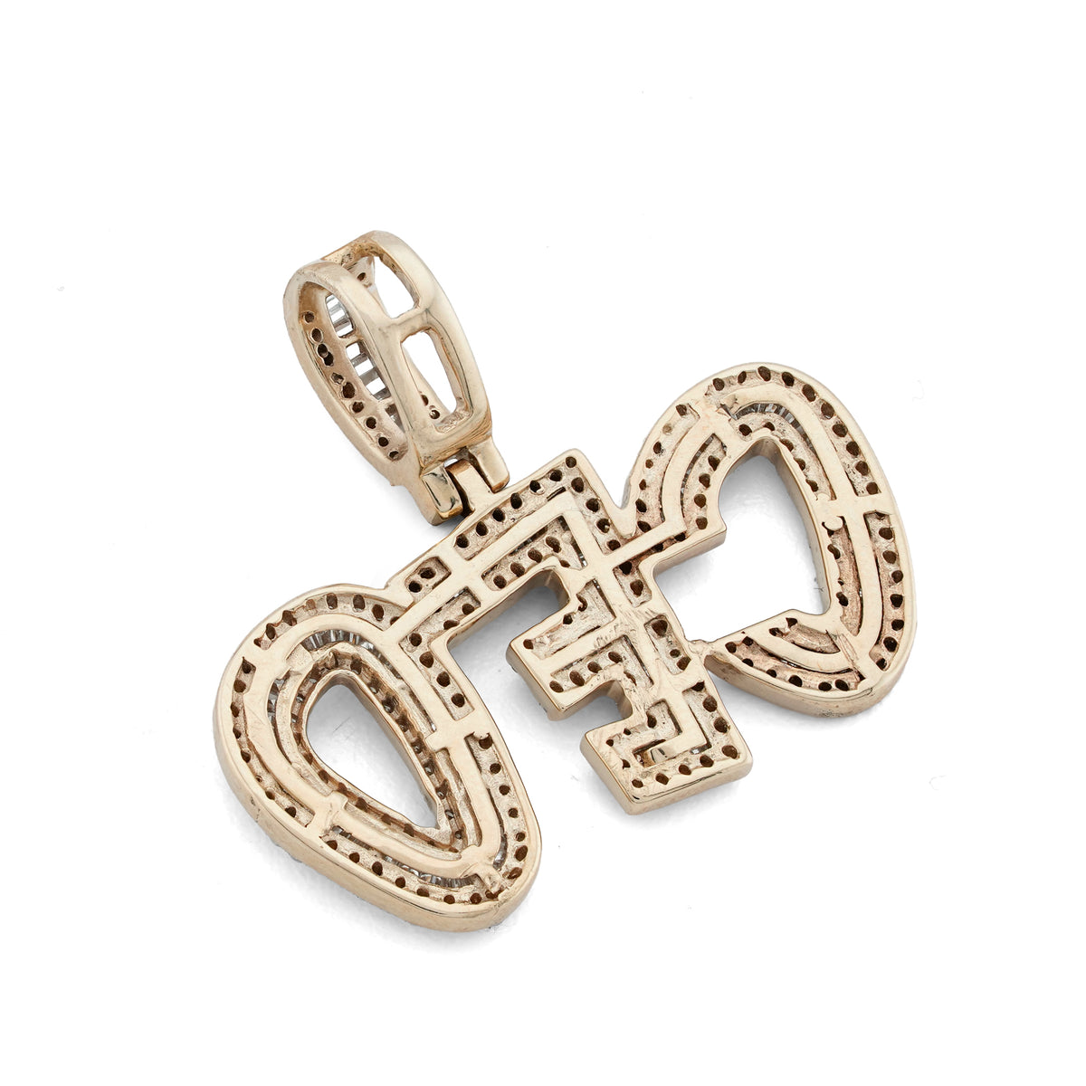 CEO Charm Baguette/ Pointer 2ct Natural Diamond 10K Gold Men Women Pendant