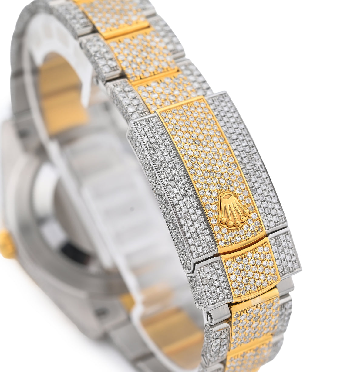 Rolex 41MM DateJust Yellow Gold & SS 19CT Natural Diamond Bussdown Roman Numeral Dial Oyster Band 126333 — view 8