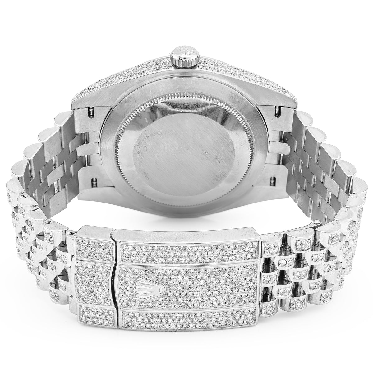 41MM Rolex DJ Natural Diamond 18CT Bussdown Single Row Bezel Roman Dial Jubilee Band — view 2