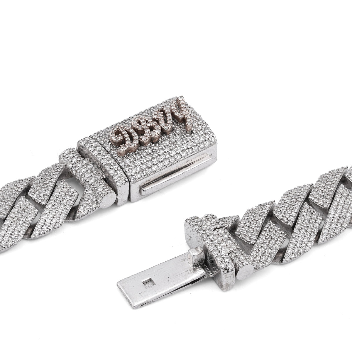 925 SS 15MM Natural Diamond 23CT Snake Cuban Link Chain 24" Men Necklace — view 4