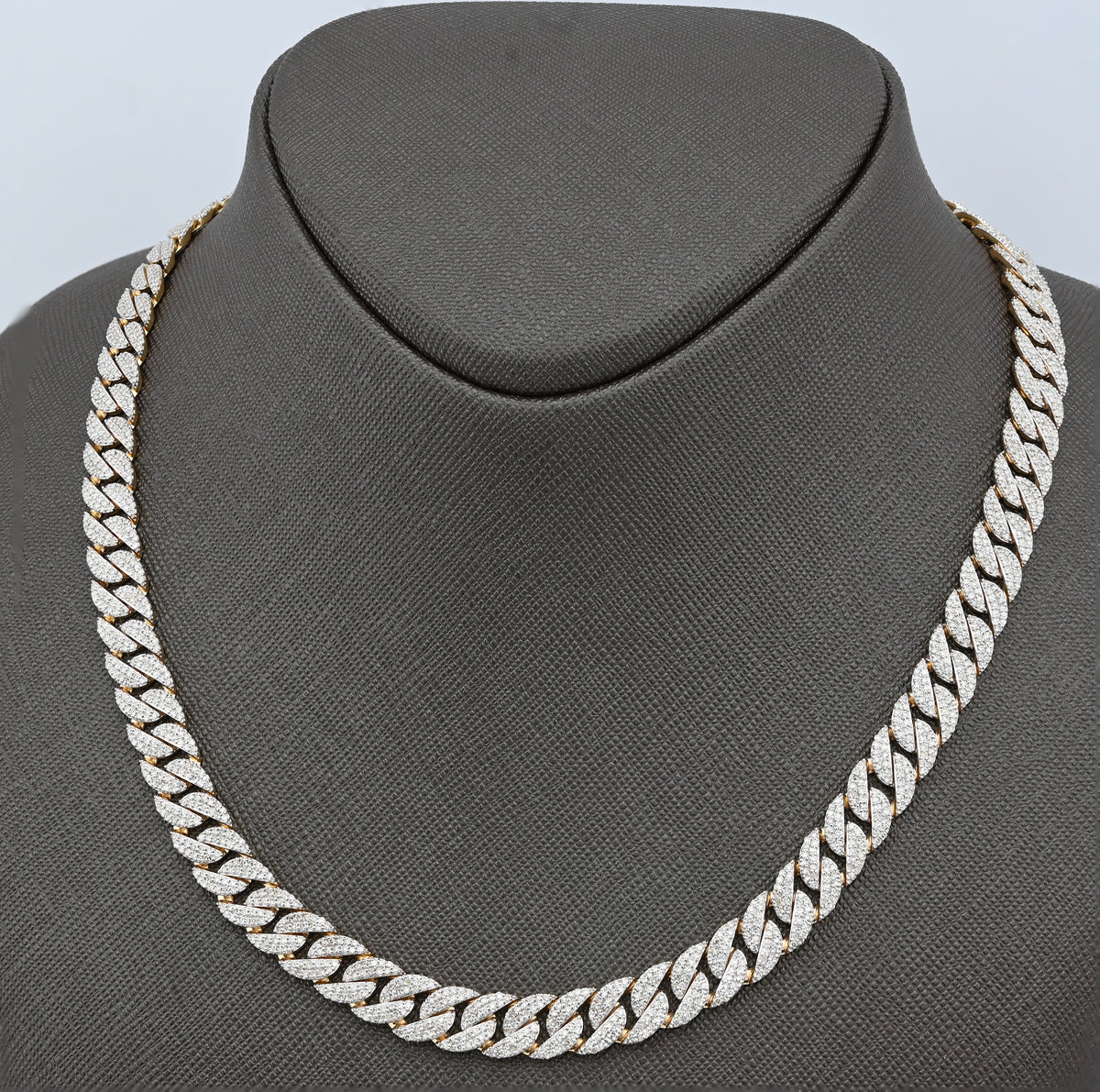 10K yellow Gold 10.3 CT Natural Diamond 8 MM Cuban Link Necklace 22" Men Chain 41.7 g — view 8