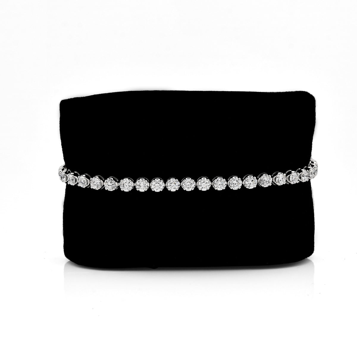 10K White Gold 5CTW Lab Diamond Tennis Bracelet 4MM 7" — view 7