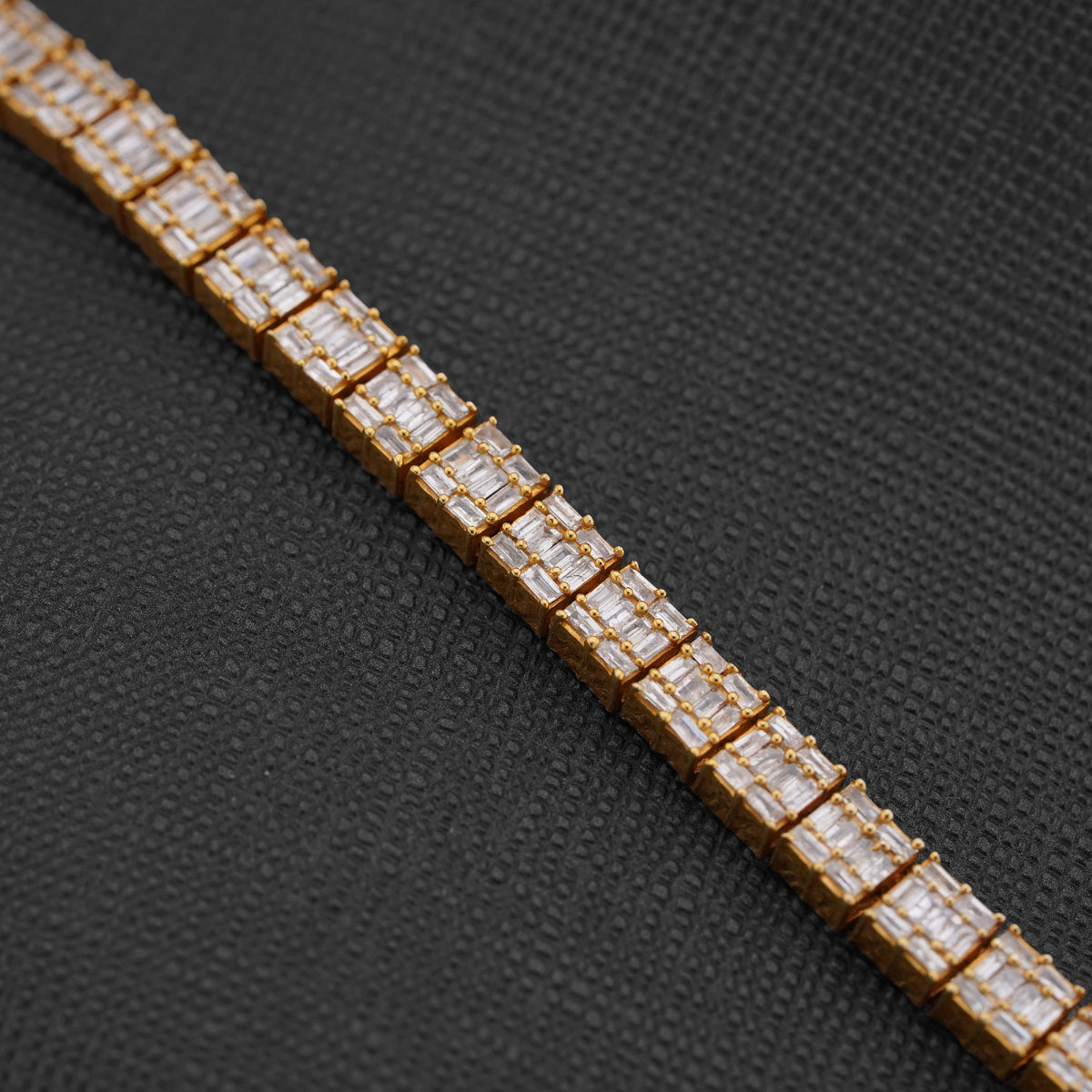 10K Yellow Gold All Baguette Natural Diamond 8CT Tennis Chain 21" Men Necklace — view 10