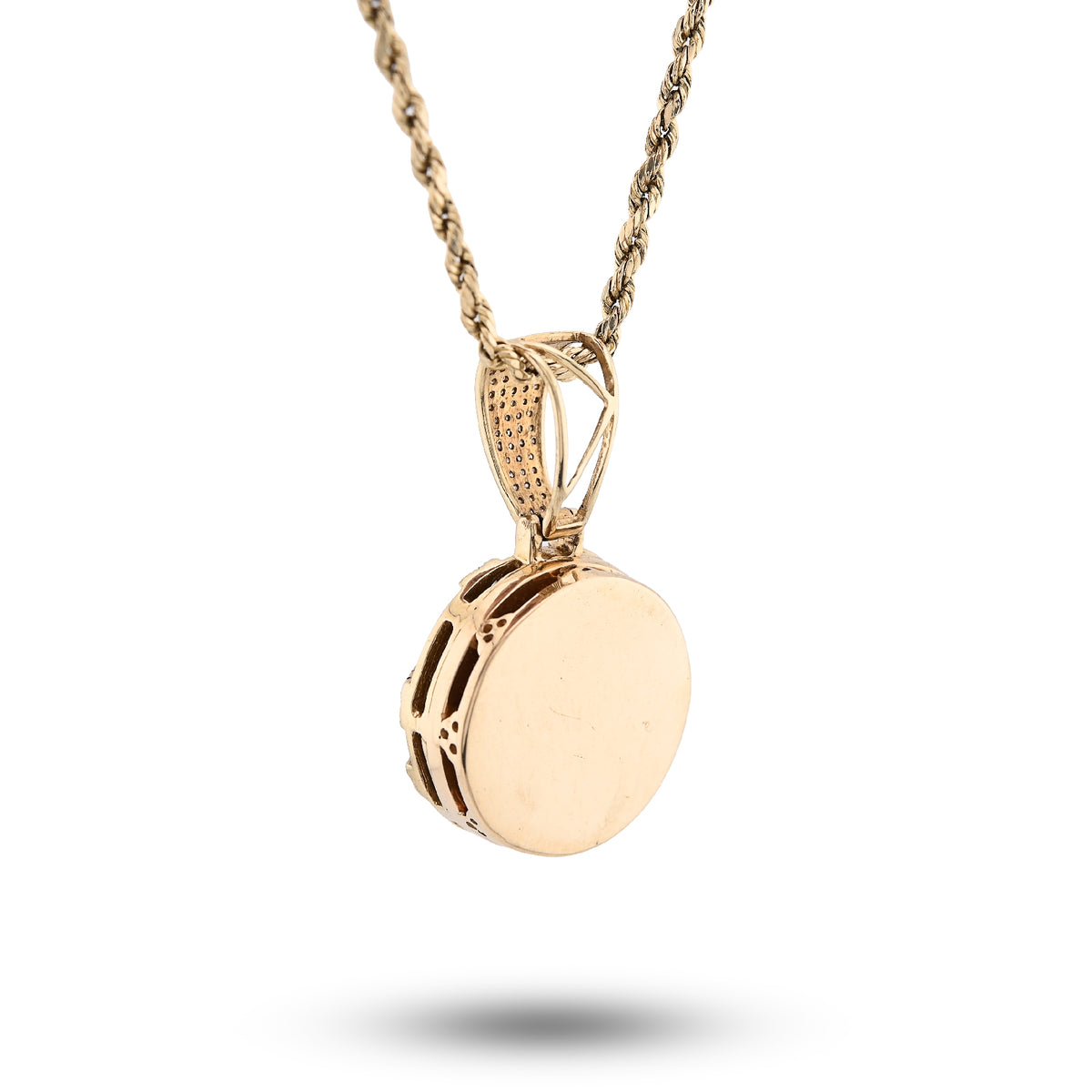 10K Yellow Gold Round/Baguette Natural Diamond Basket Ball Men Charm Pendant 34.8MM 14.8G — view 5