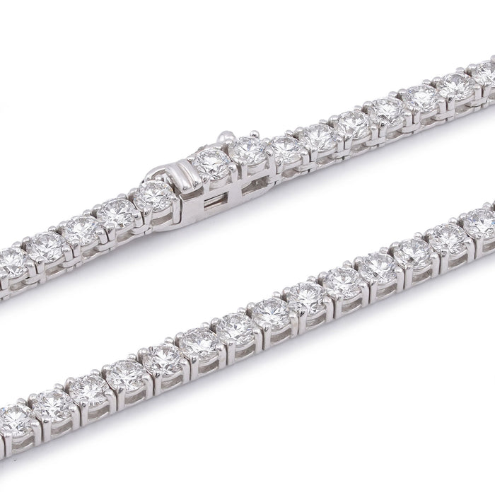 10K White Gold 10 Pointer 20.21CT Tennis Chain Lab Diamond Men Women Necklace 22" — view 1