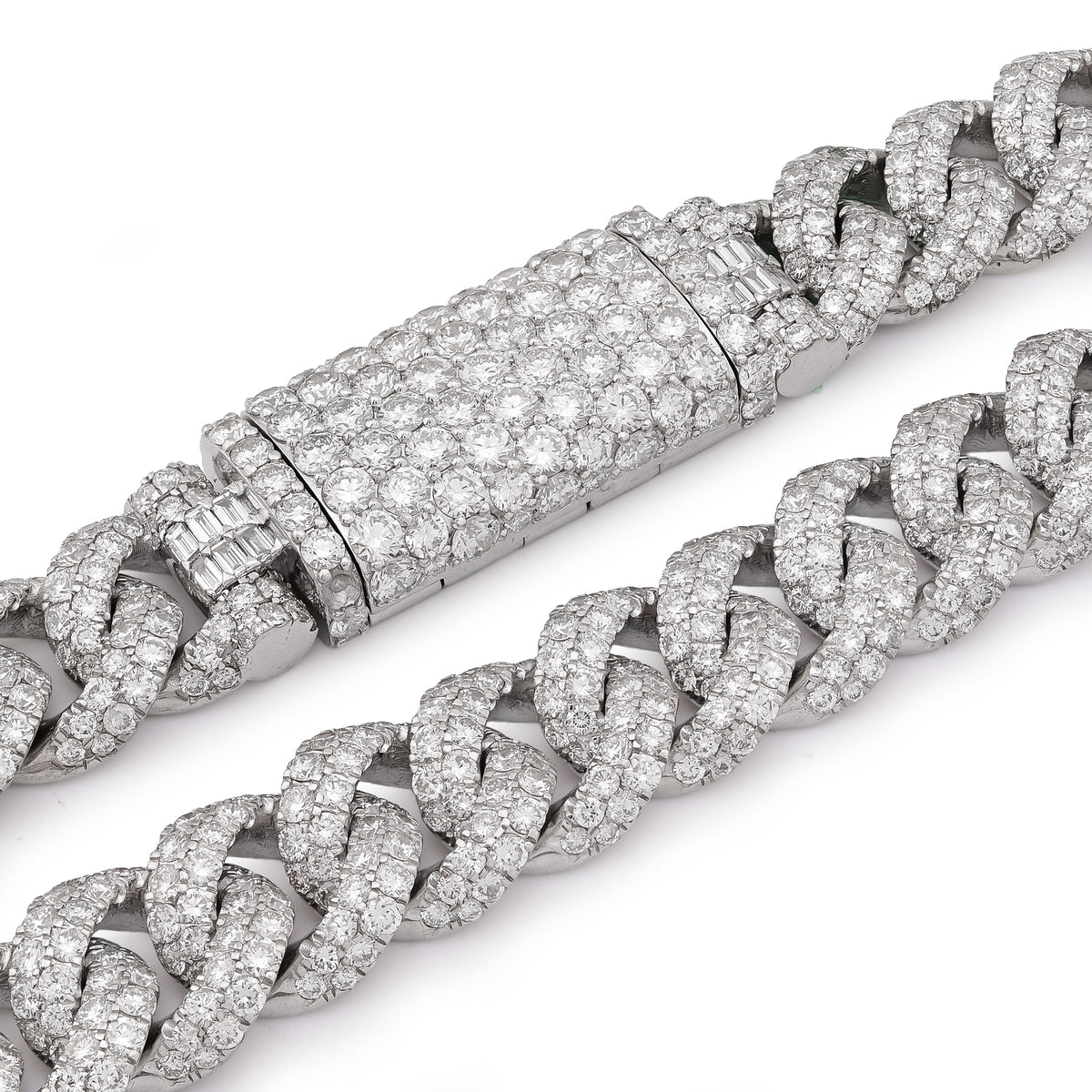 18MM Cuban Link Chain 104.5CT Lab Diamond 925 Silver 22" Big Pointer Men Necklace — view 6