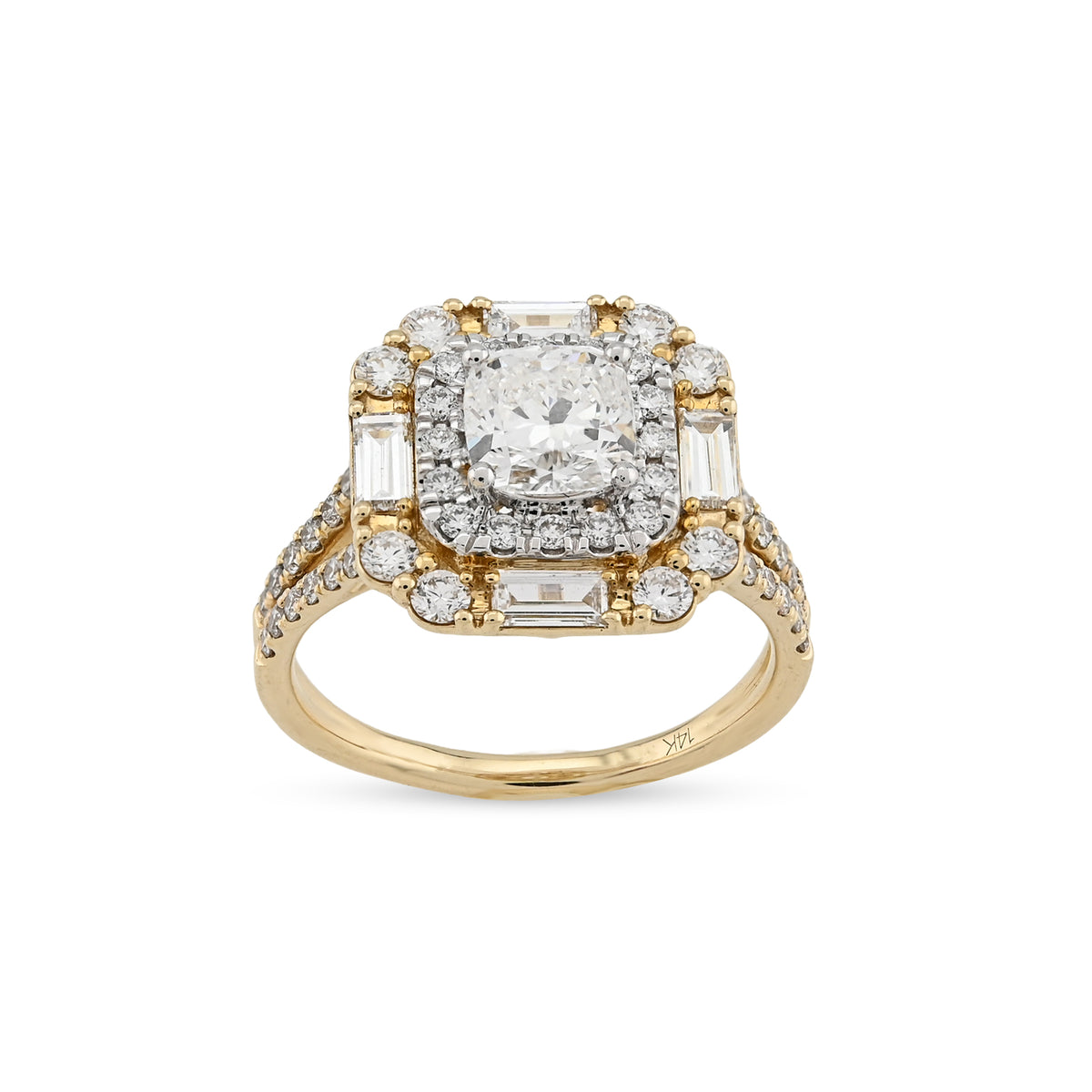 14K Yellow Gold 2.19 CTW Lab Diamond Women's Ring — view 6
