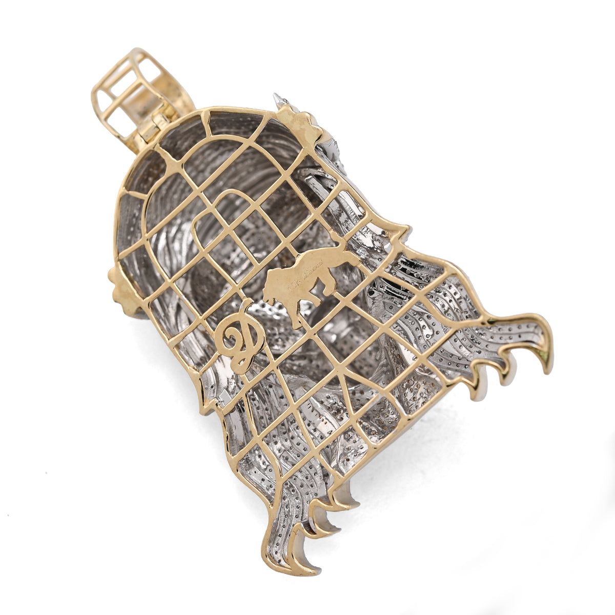 10K Yellow Gold 3.75 CT Natural Diamond Jesus Head  Pendant Religious Men Charm — view 5