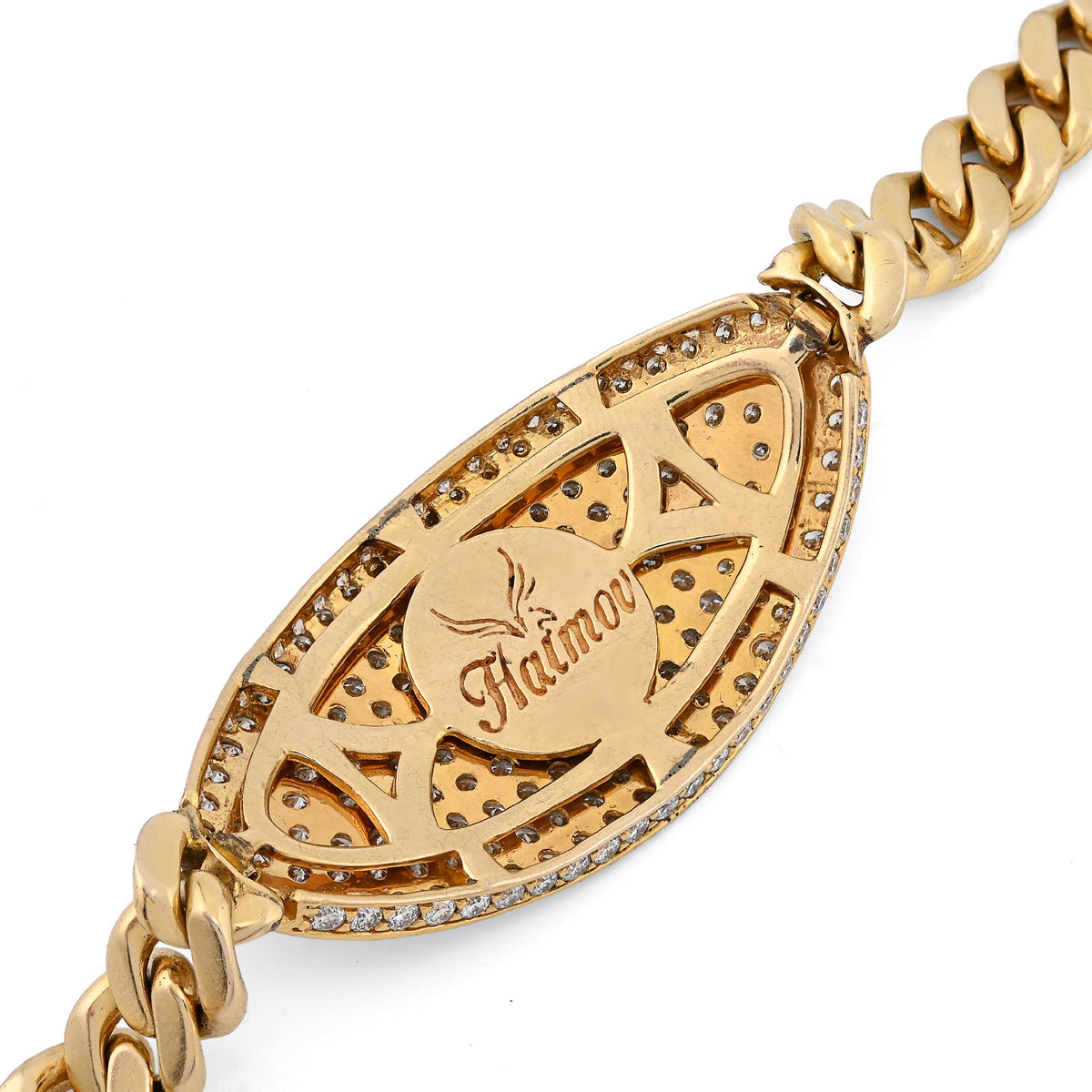 10K Yellow Gold 10.25CT Natural Diamond Over ICED ID 8" 10MM Bracelet Men 70.3g  — view 7