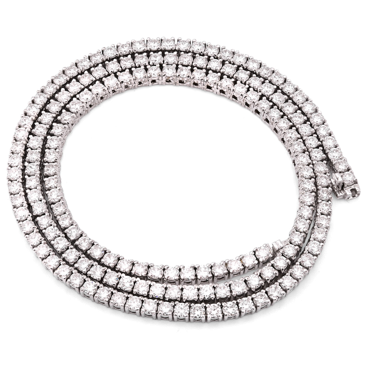 925 SS 9CT Lab Diamond Tennis Chain Men Women Necklace 16" — view 3