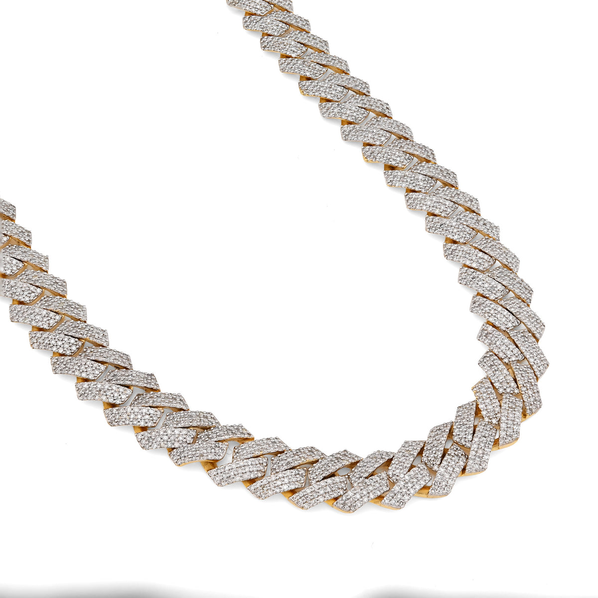 10K yellow Gold 10 CT Natural Diamond Cuban Chain 10 MM Men 24" Necklace 86.1 g — view 2