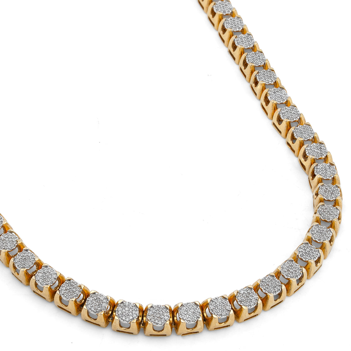 10K Yellow Gold 3.62CT 20" Natural Diamond Men Tennis Chain — view 8