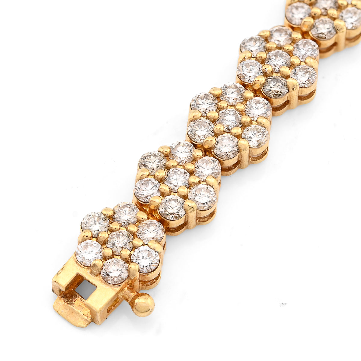 10K Yellow Gold 7.5CT Natural Diamond Hexagon 5MM Tennis Bracelet Men Women 8" 16.6g — view 4