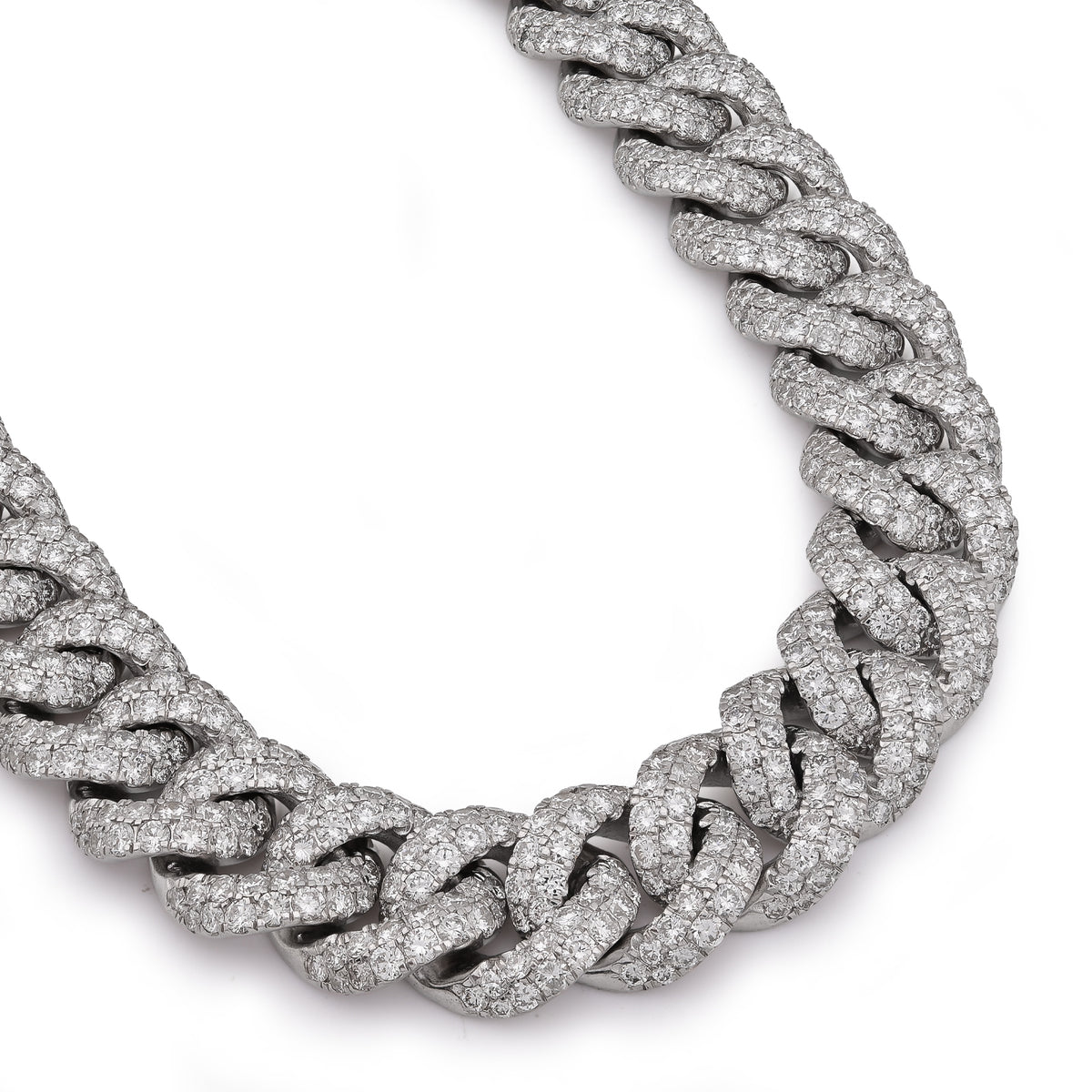 18MM Cuban Link Chain 104.5CT Lab Diamond 925 Silver 22" Big Pointer Men Necklace — view 3