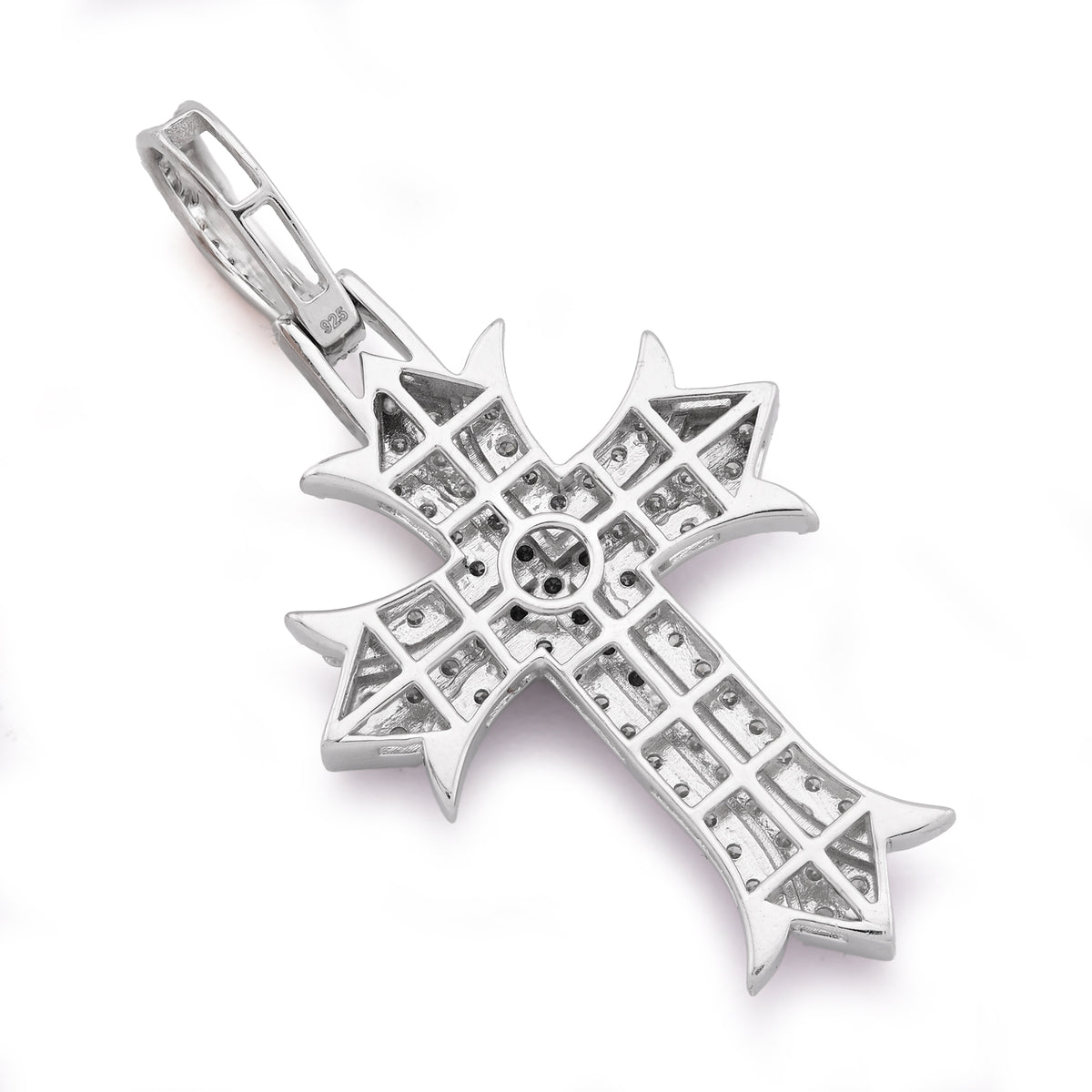 Gothic Style Cross Pendant 1.30CT Lab Diamond 925 Silver Men Women Charm — view 6