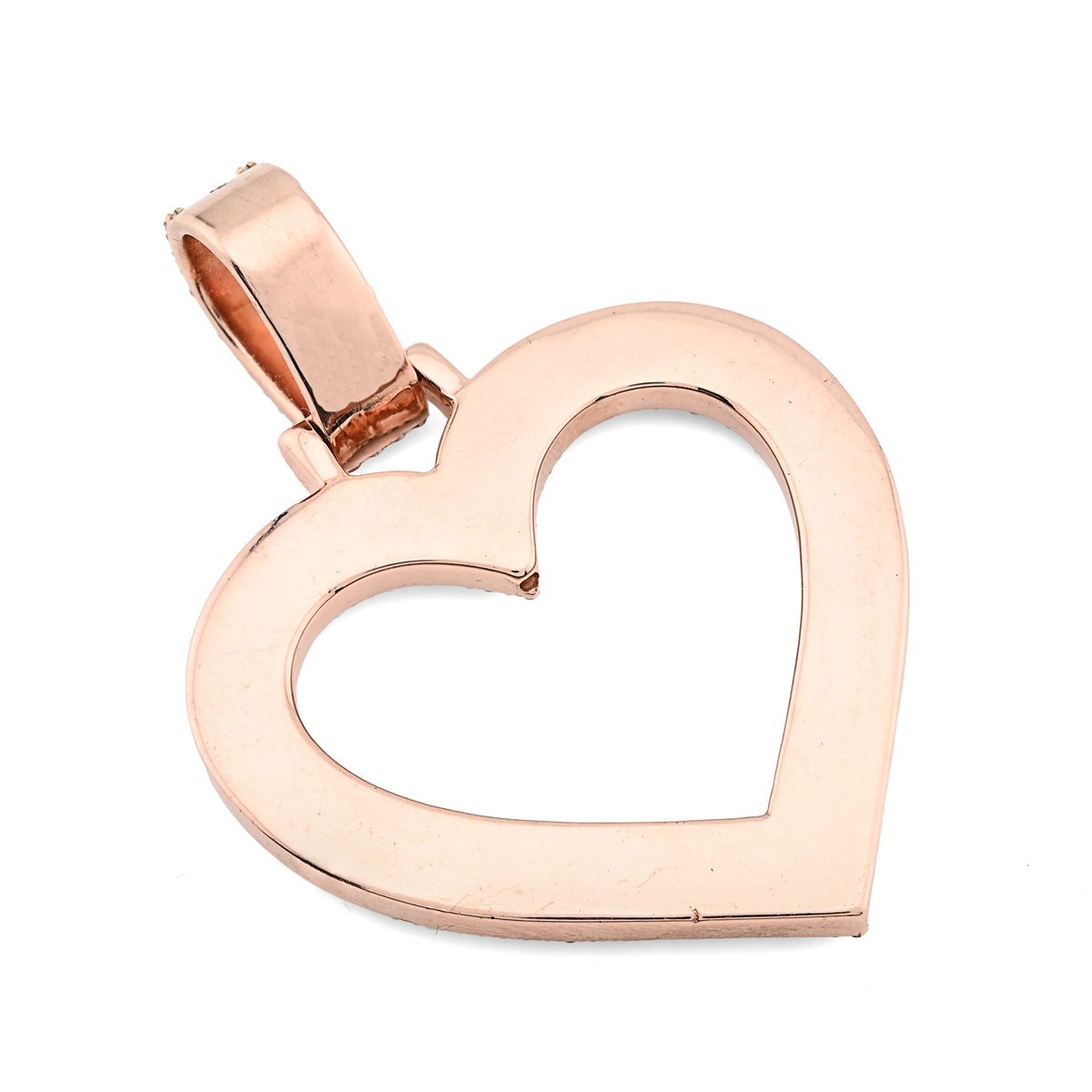10K Rose Gold 1.5 CT Natural Diamond Heart Shape Pendant Illusion 54.7 MM Women Charm 19.8 g — view 9