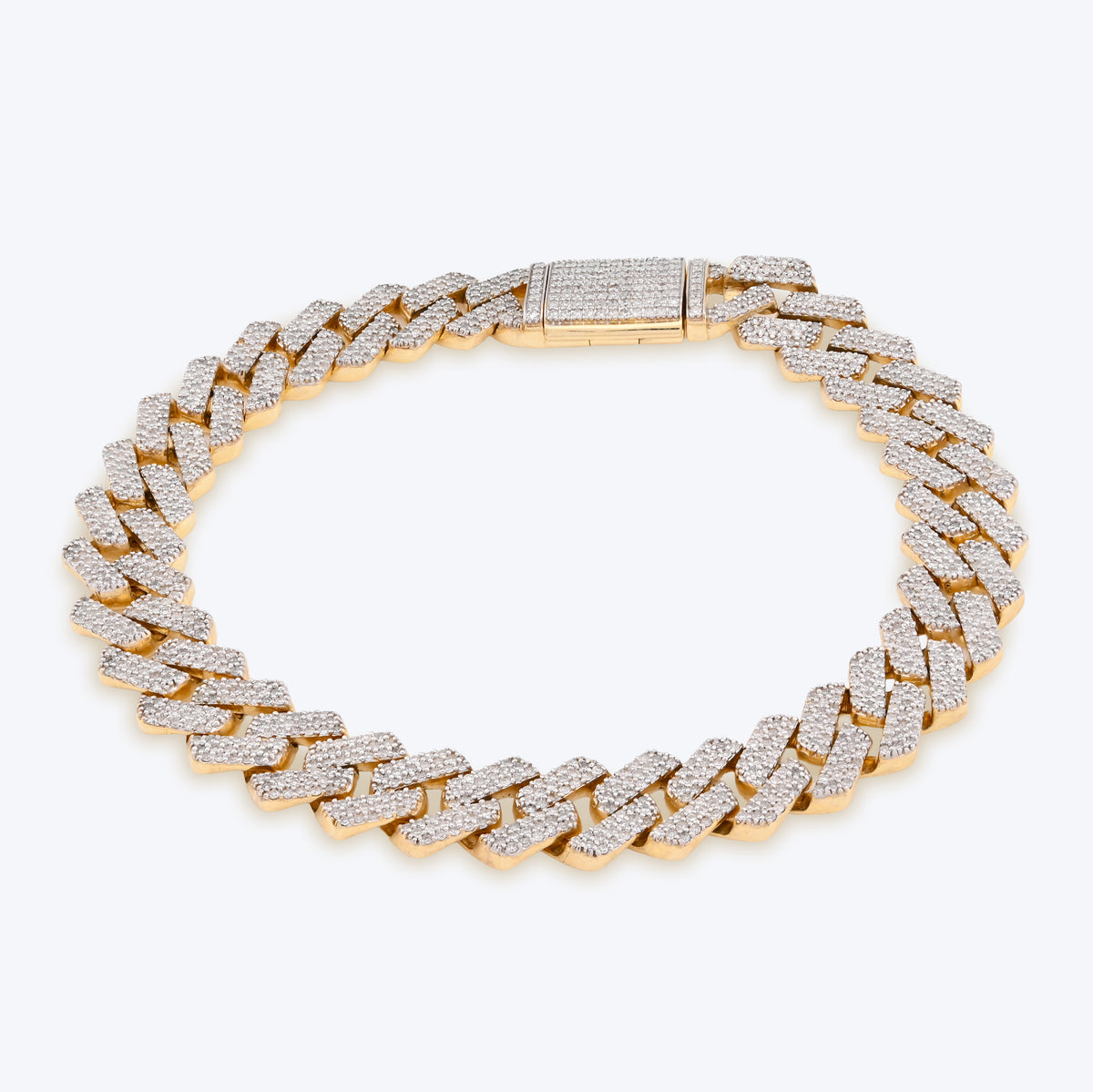 10K yellow Gold 3.64CT Natural Diamond 10MM Cuban Link Bracelet 8" Men Women 27.8g  — view 2