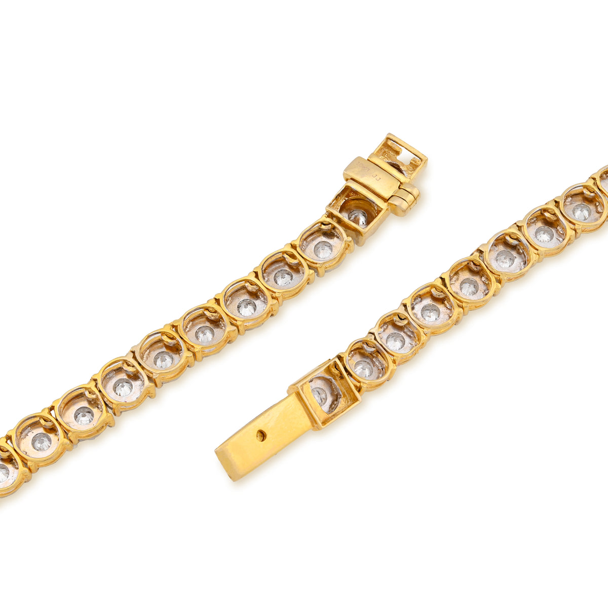 10K yellow Gold 4.94CT Natural Diamond Tennis Chain 5.5MM Necklace 22" — view 2