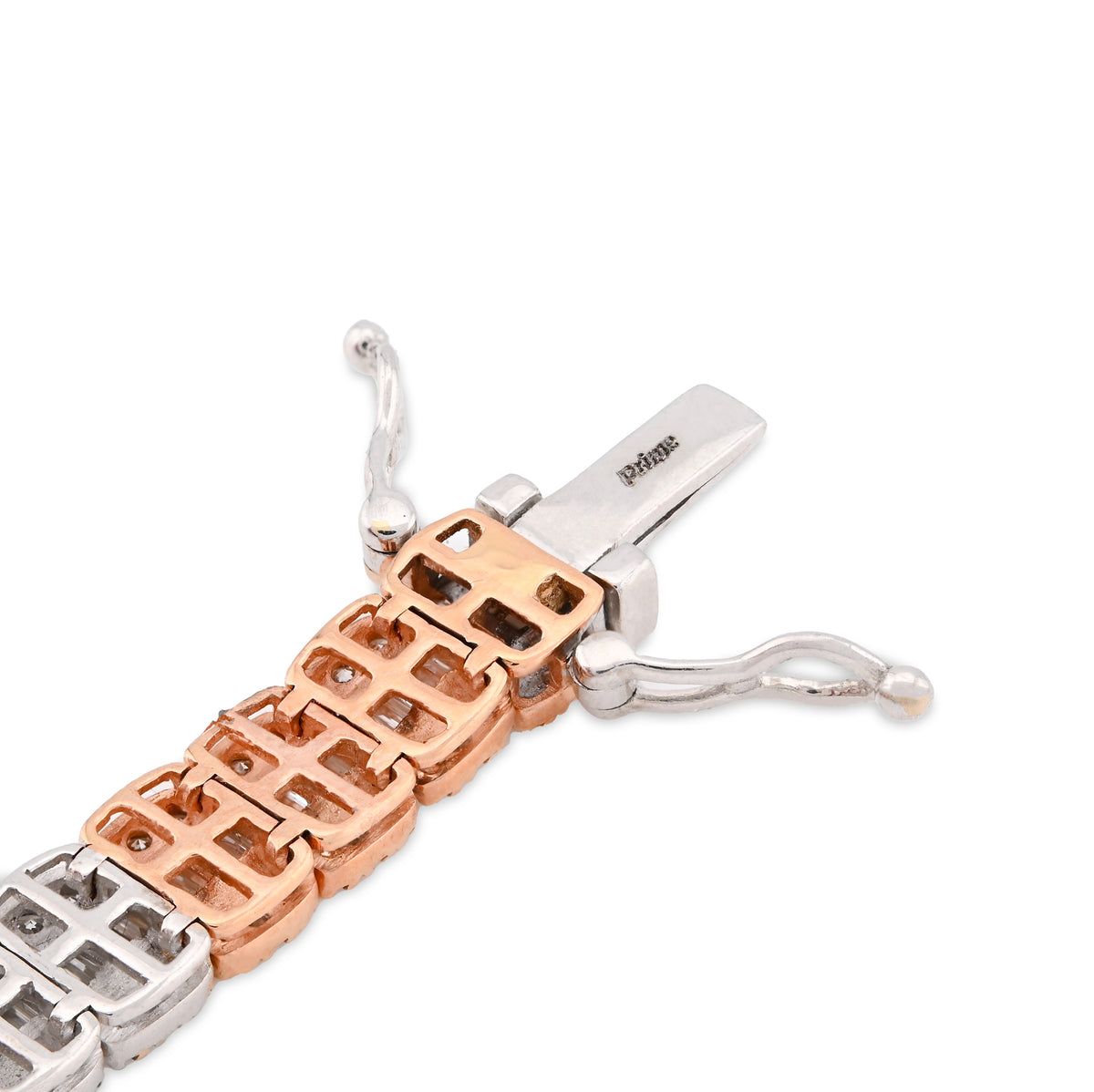 10K Rose/White Gold 2 Tone 5.50 Ct Natural Diamond Baguette/Round 8" Single Row Tennis Bracelet 6.5MM 15.8g — view 7