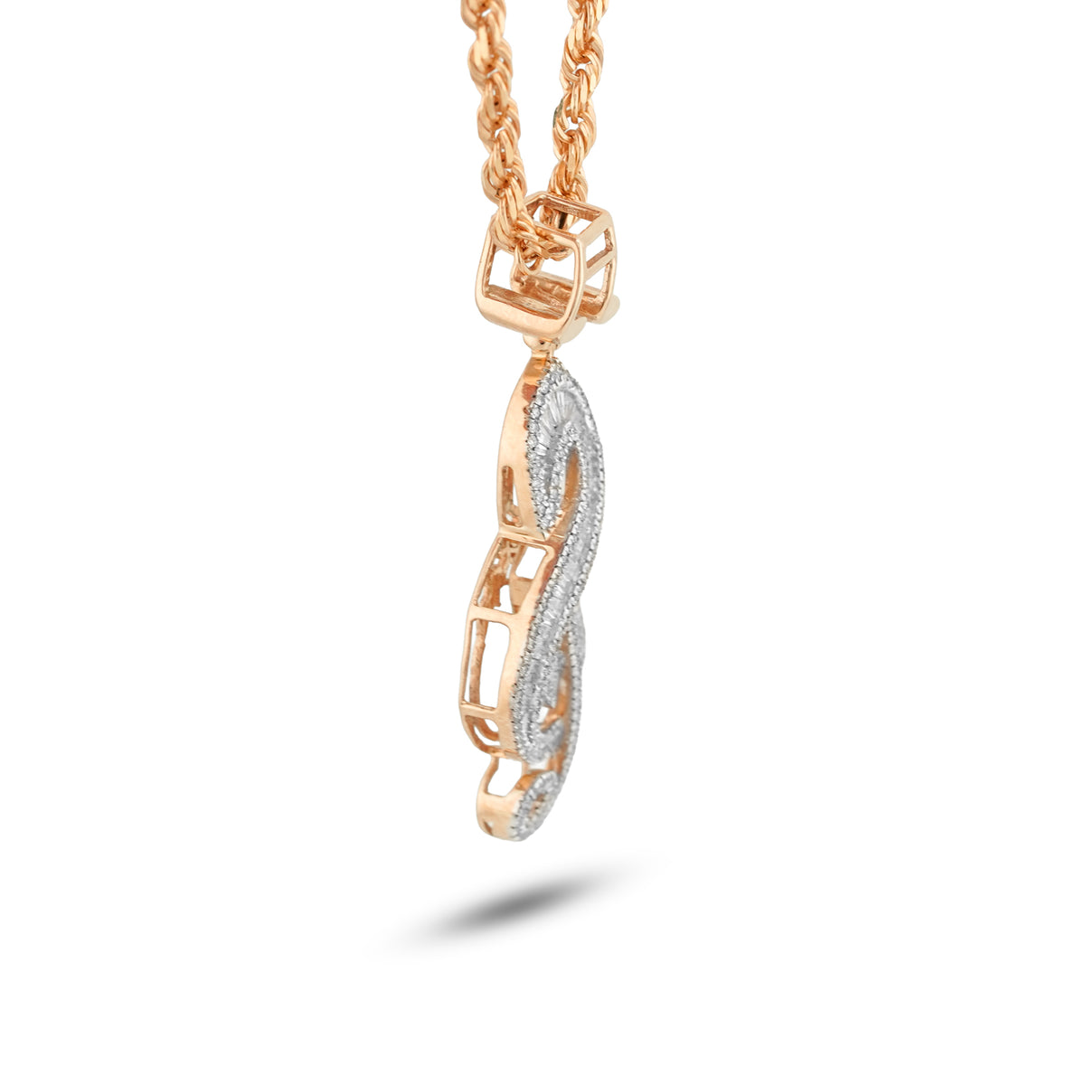 Music Note Pendant 0.9ct Natural Diamond 10K Gold Men Women Charm