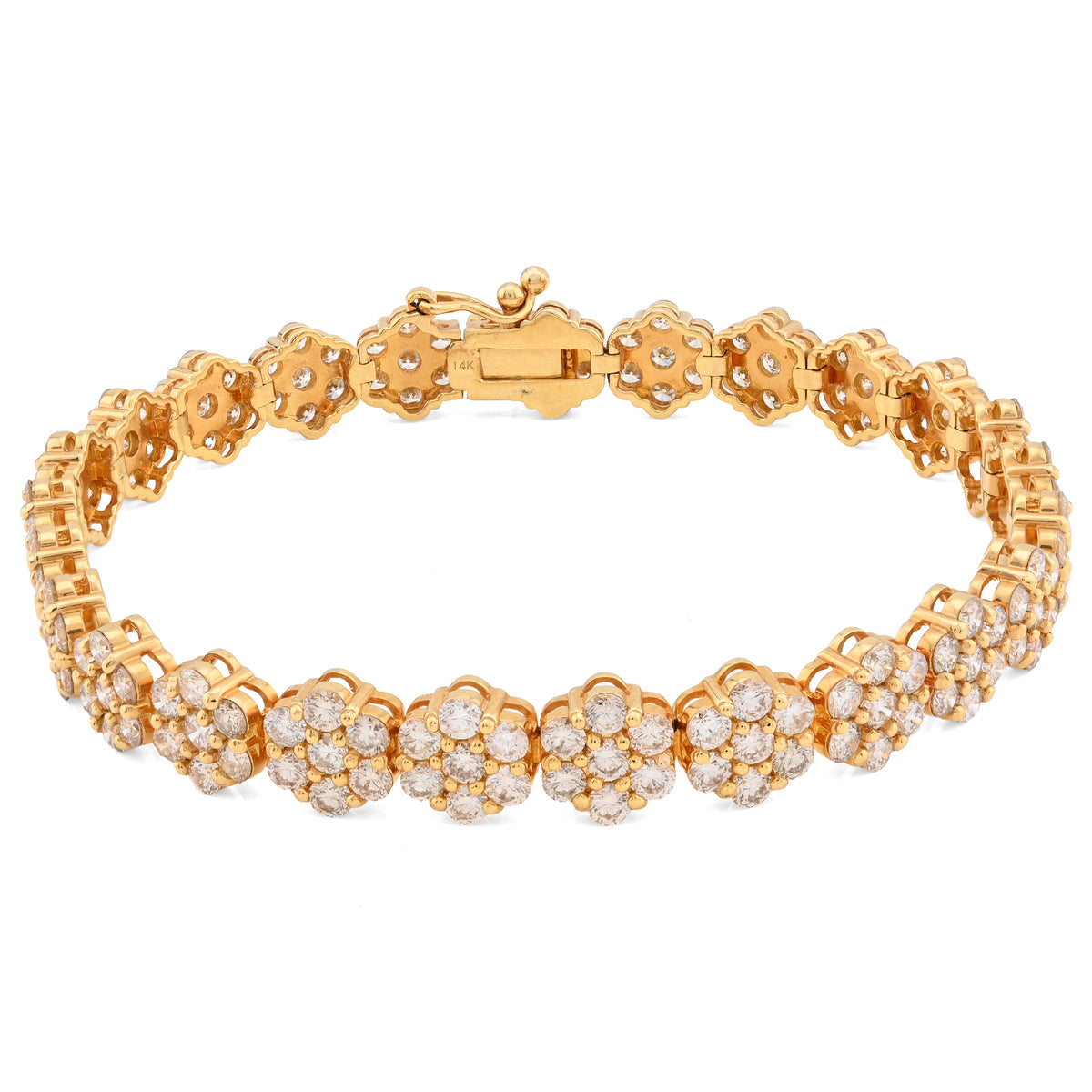 10K Yellow Gold 7.5CT Natural Diamond Hexagon 5MM Tennis Bracelet Men Women 8" 16.6g — view 7