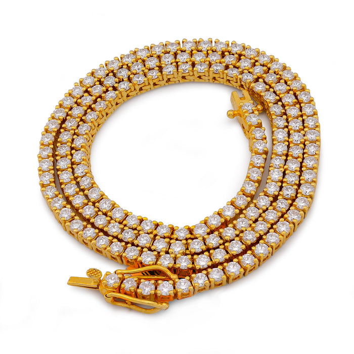 7 Pointer Tennis Chain 11 CT Lab Diamond 925 Silver 18" Men Women Necklace — view 1