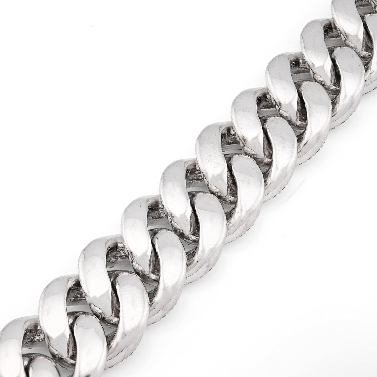 10K White Gold 10.31CT 100g Natural Diamond 14MM Cuban Link Bracelet Men 8" — view 8