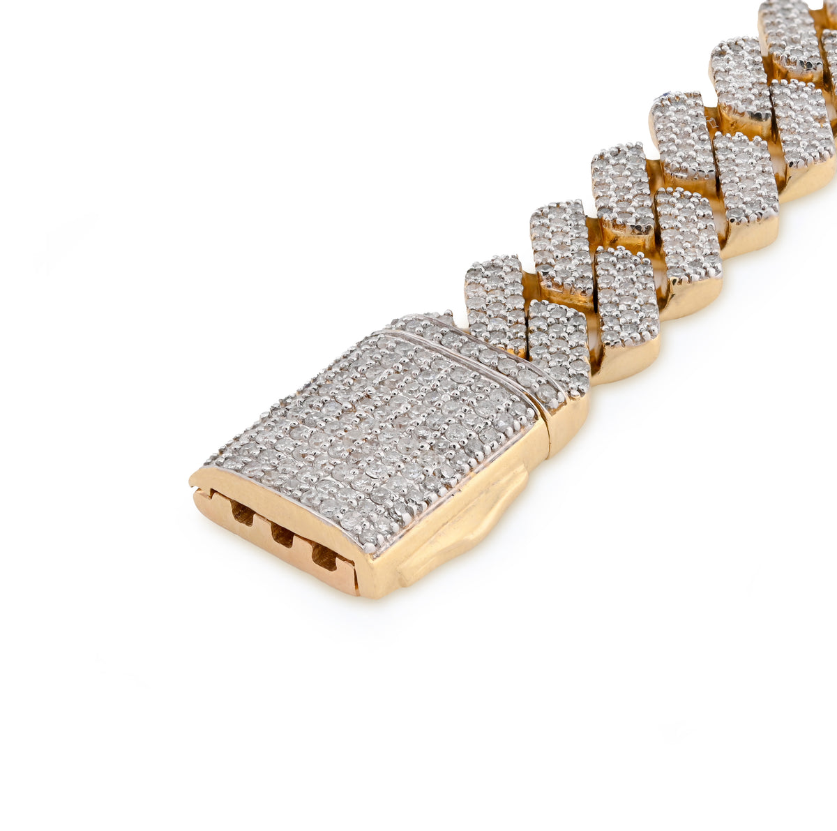 10K yellow Gold 3.64CT Natural Diamond 10MM Cuban Link Bracelet 8" Men Women 27.8g  — view 3