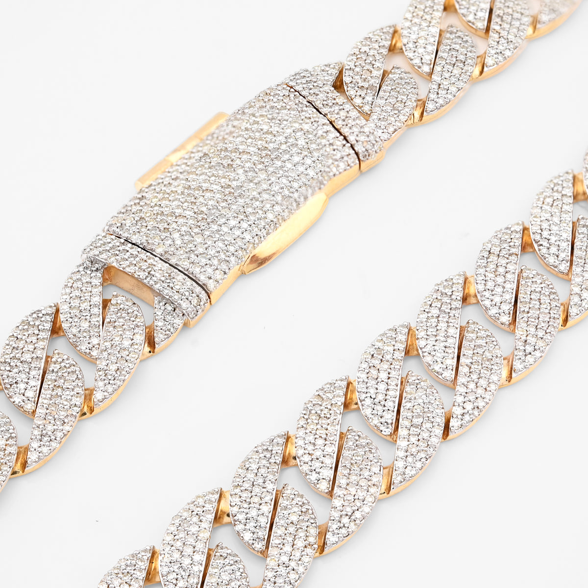 10K yellow Gold 20.05 CT Natural Diamond 12 MM Cuban Link Necklace 22" Men Chain 73.1 g — view 2