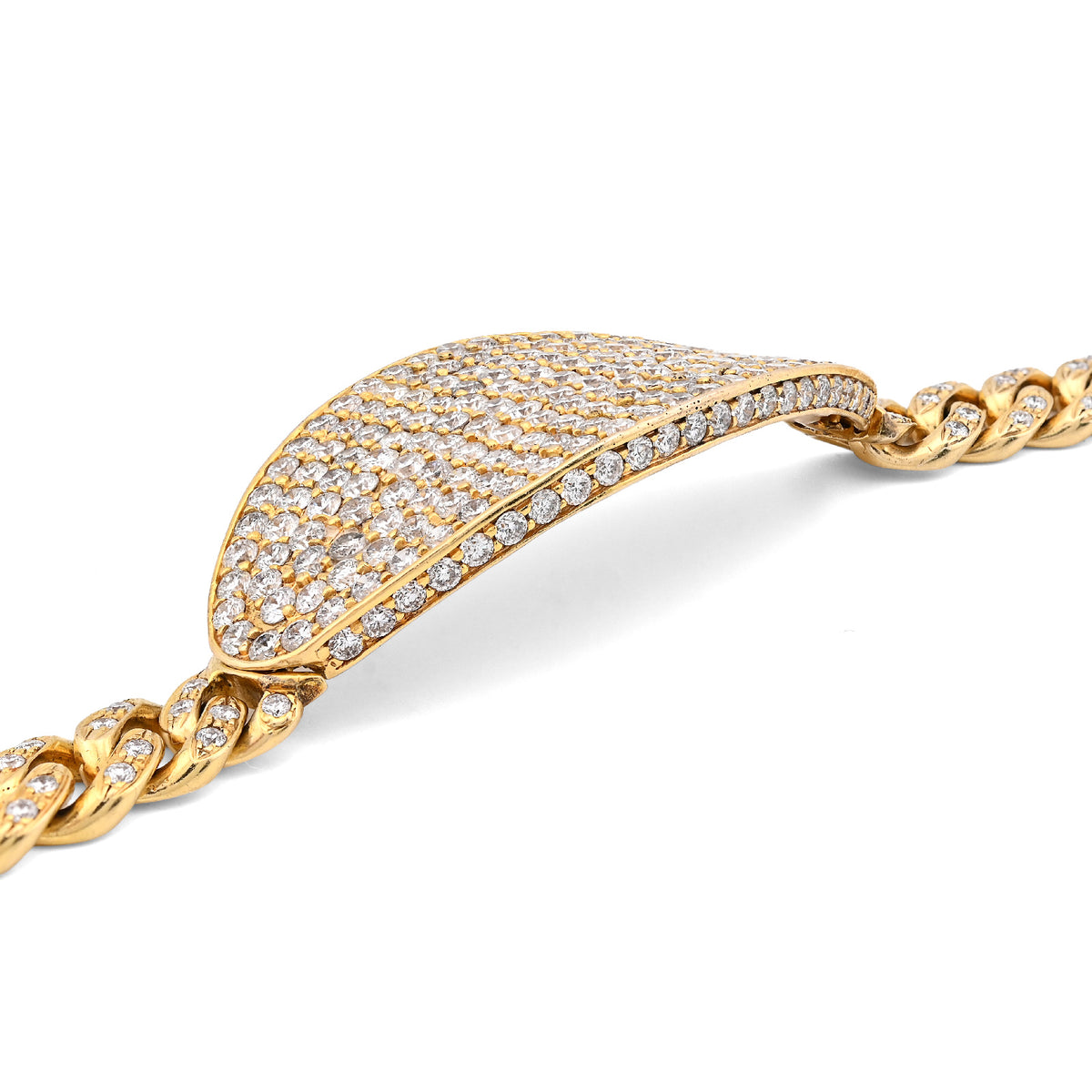 10K Yellow Gold 10.25CT Natural Diamond Over ICED ID 8" 10MM Bracelet Men 70.3g  — view 3