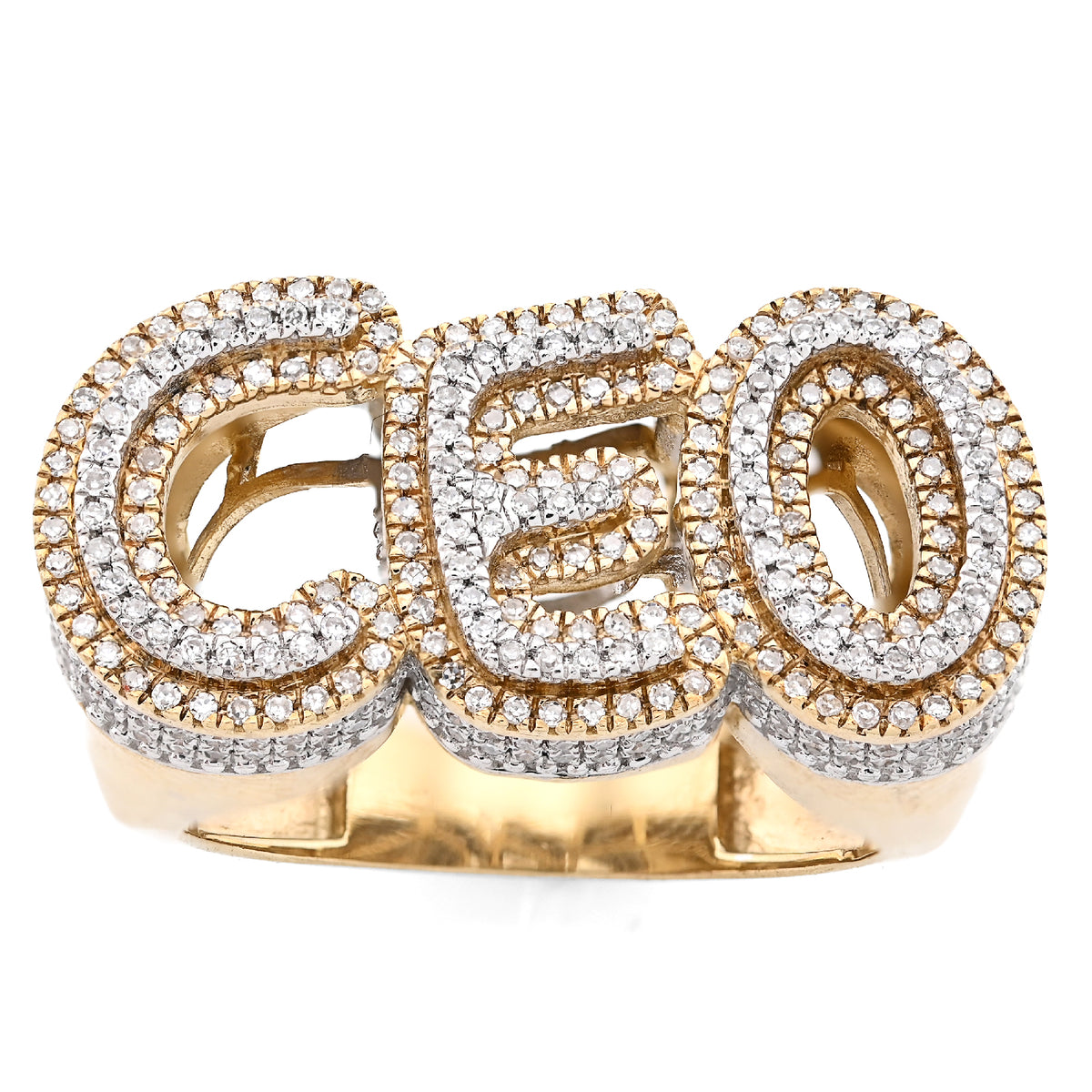 10K Yellow Gold Men "CEO" 0.82CT Natural Diamond Custom Ring — view 2