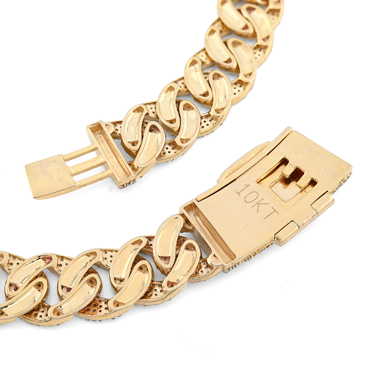 10K yellow Gold 20.05 CT Natural Diamond 12 MM Cuban Link Necklace 22" Men Chain 73.1 g — view 5