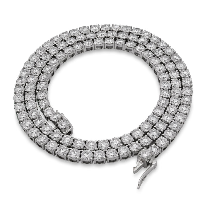 25 Pointer Tennis Chain 22.75CT Lab Diamond 925 Silver 18" men Women Necklace — view 1
