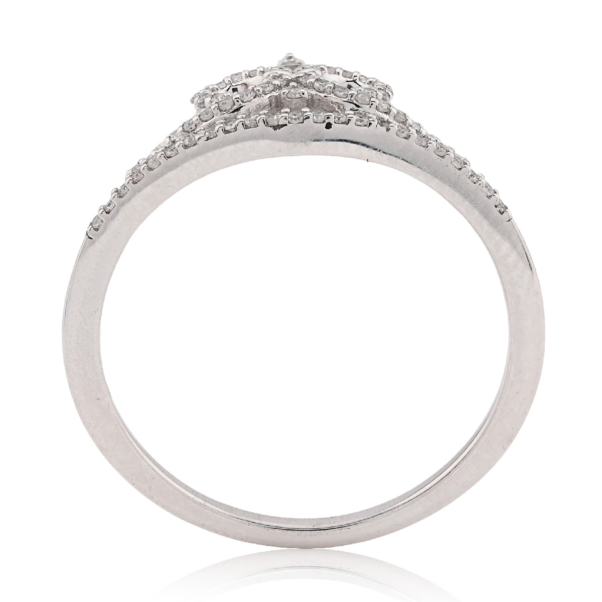 925 WS 0.10CT Natural Diamond Princess Crown Women Band RING — view 6