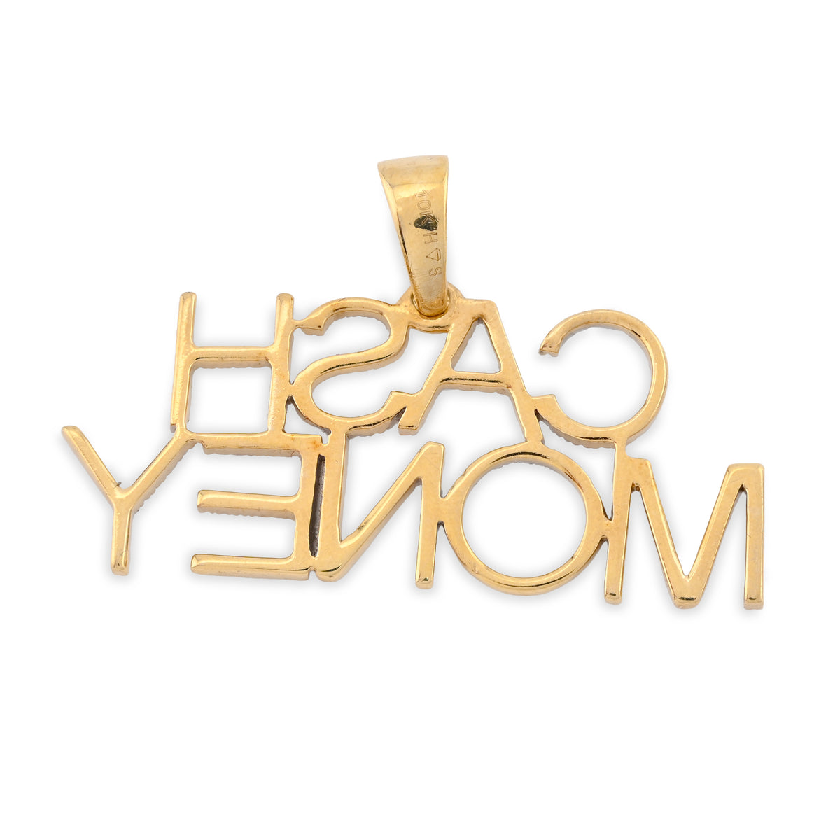 10K Yellow Gold 1CT "CASH MONEY" Natural Diamond Pendant Men Women Custom Charm — view 6