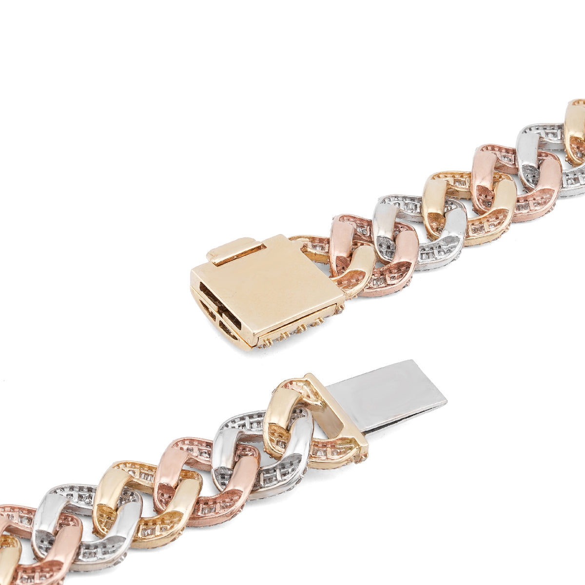 10K Rose Gold 8.60CT Natural Diamond Snake Cuban link Chain 10MM 22" Men Necklace — view 5