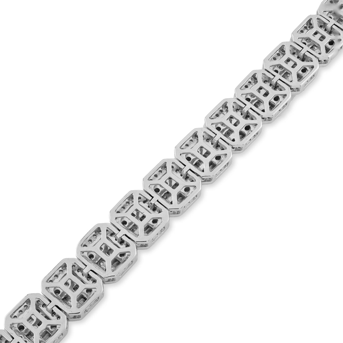 10K White Gold 5.60CT natural Diamond Round/Baguette Tennis Bracelet 8" Men 8MM Women  — view 2