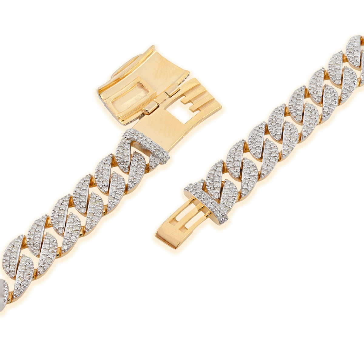 10K yellow Gold 10.3 CT Natural Diamond 8 MM Cuban Link Necklace 22" Men Chain 41.7 g — view 3