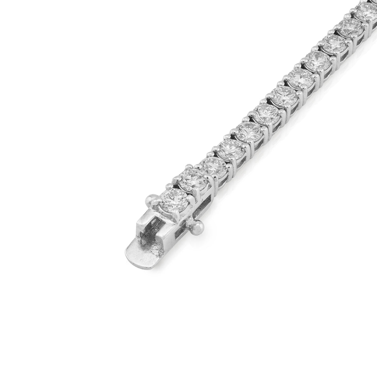 14K White Gold 5.40CT Natural Diamond 10 Pointer Tennis Men Women 7" Bracelet — view 6